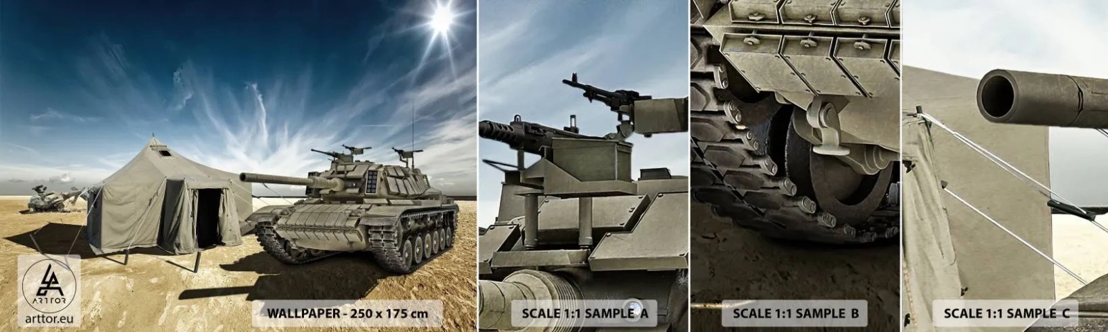 Photo Wallpaper Sample Standard Eco - Military Dream - Military, Army, Tank - 100x30 cm