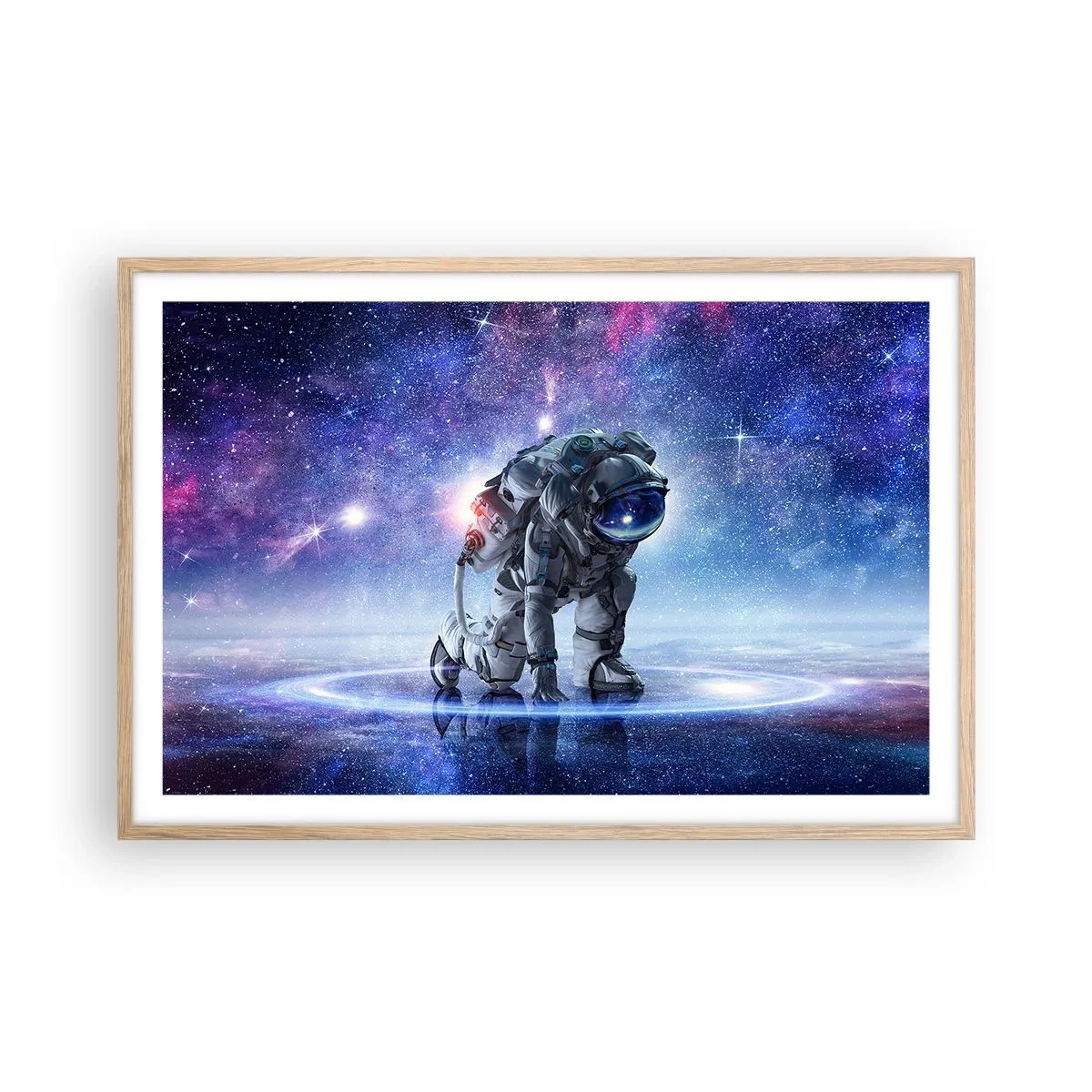 Poster in light oak frame - Starry Night above Me - 91x61 cm