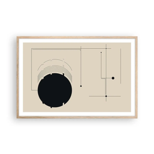 Poster in light oak frame - Springy and Dynamic Composition - 91x61 cm