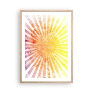 Poster in light oak frame - Sunrises and Sunsets - 50x70 cm