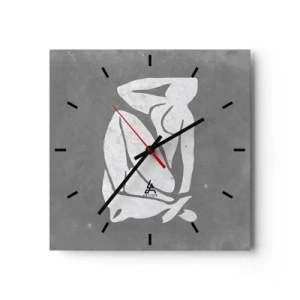 Wall clock - Clock on glass - Lost in Thoughts - 40x40 cm