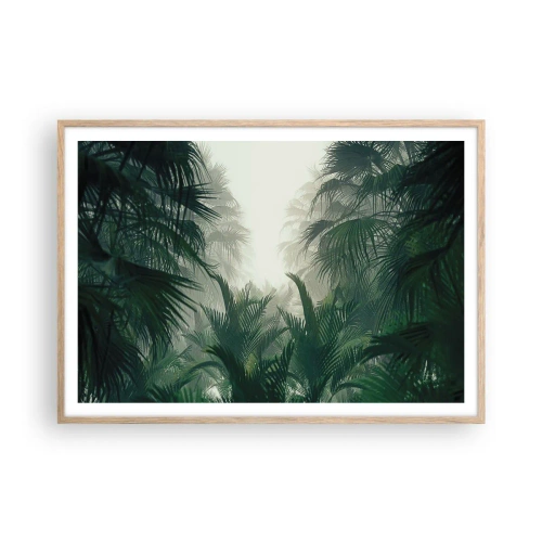 Poster in light oak frame - Tropical Secret - 100x70 cm