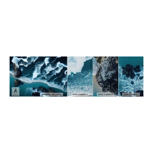 Photo Wallpaper Sample Premium Sand - Envelopped by Waves - Cliff, Sea, Nature - 100x30 cm