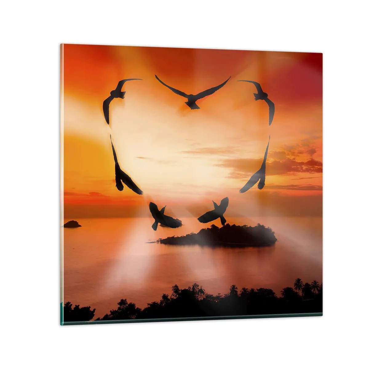 Glass picture - Love the World Like Birds - 70x70 cm