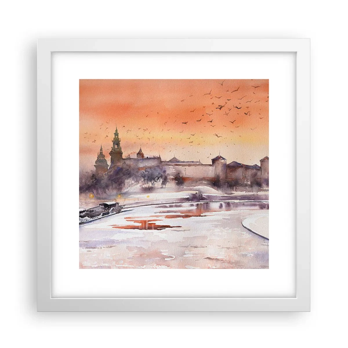 Poster in white frmae - Royal Sunset - 30x30 cm