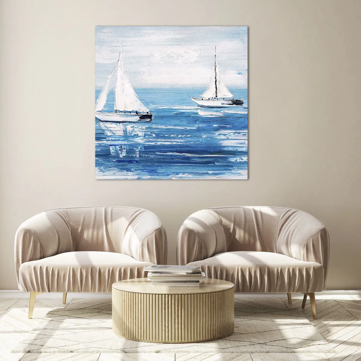 Glass picture - With a Friend by the Side - 30x30 cm