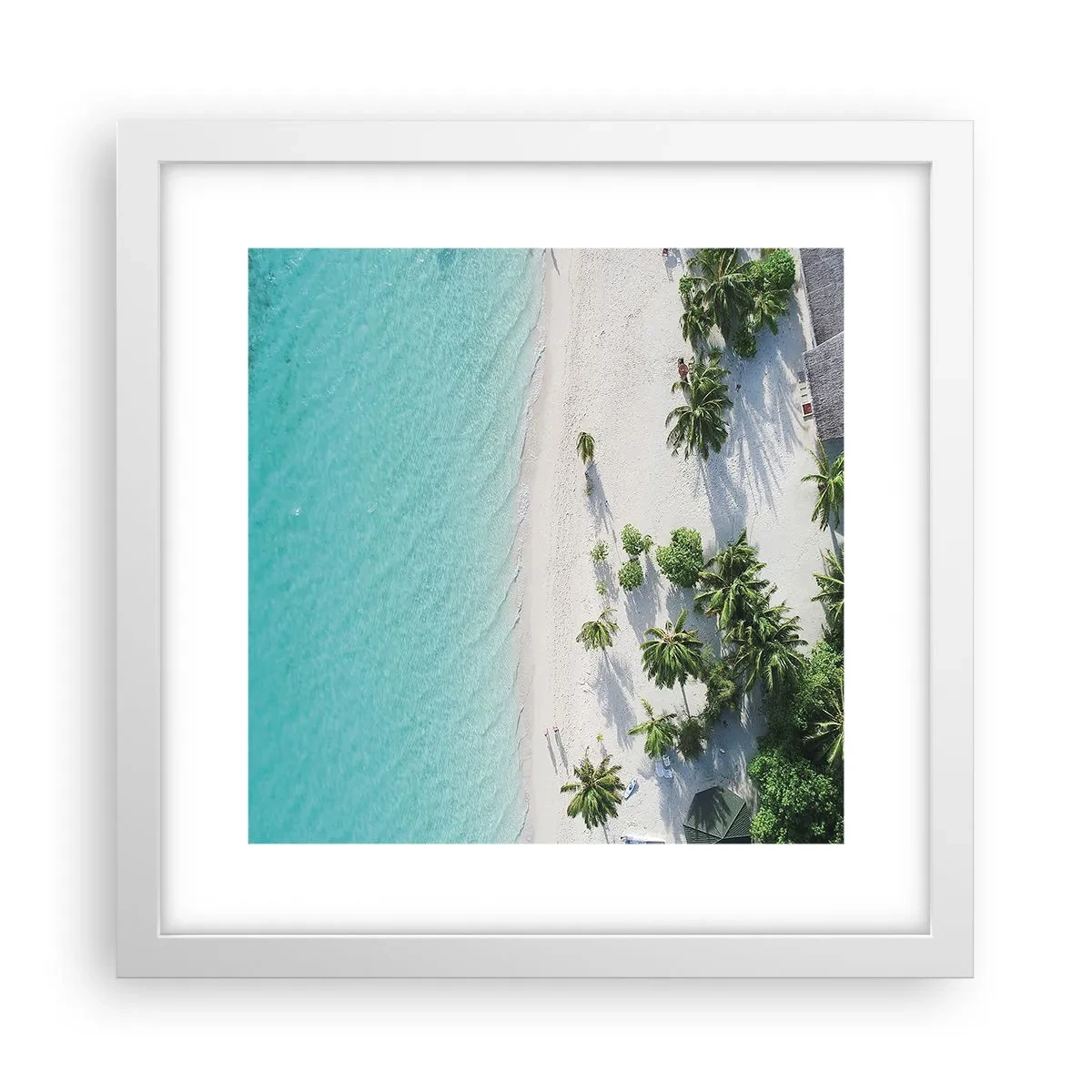 Poster in white frmae - Holidays in Paradise - 30x30 cm