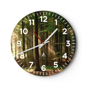 Wall clock - Clock on glass - Beaming in Spring Morning - 30x30 cm