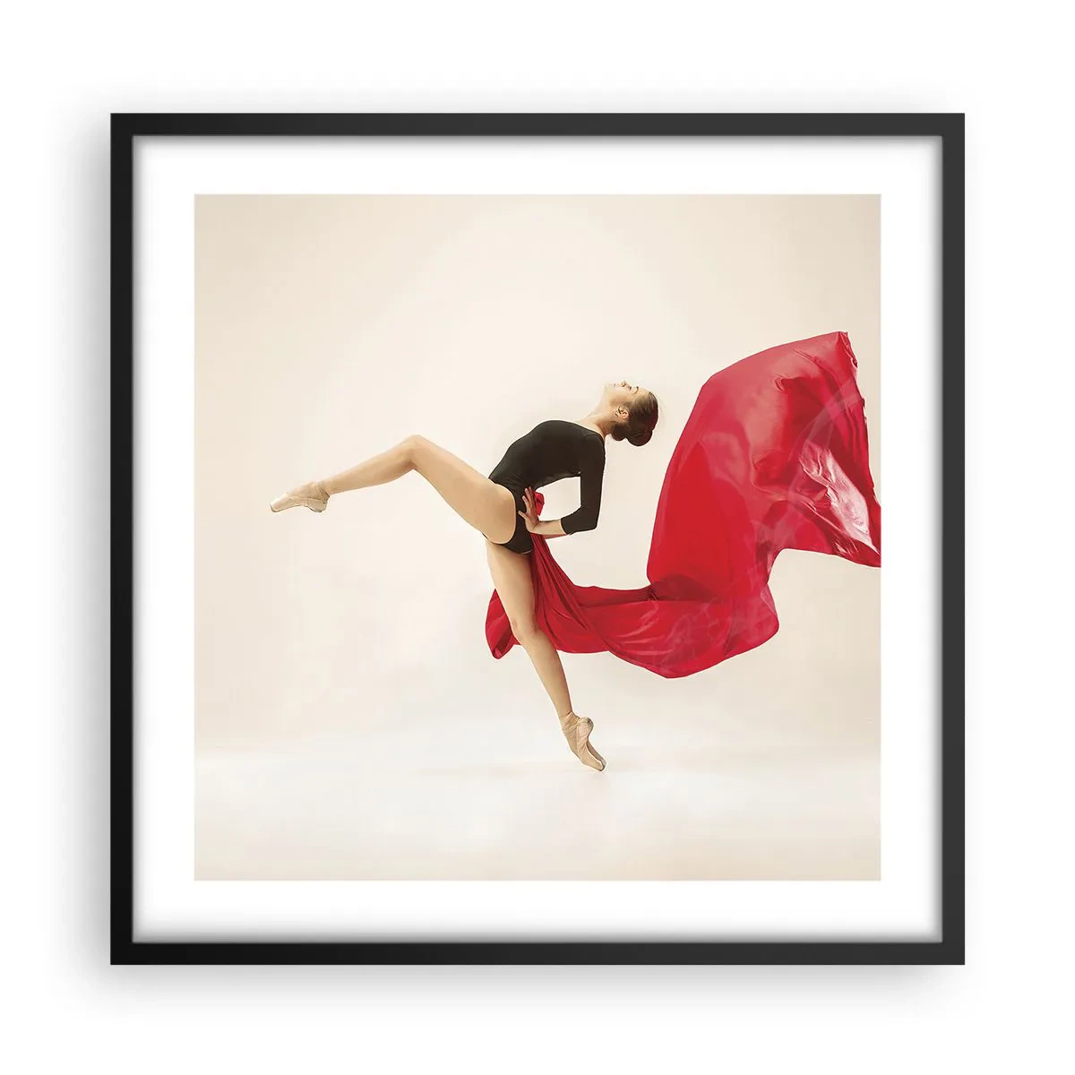 Poster in black frame - Red and Black - 50x50 cm