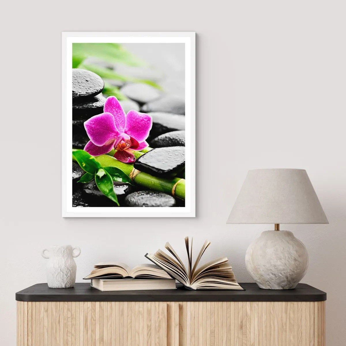 Poster in white frmae - In a Peaceful Balance - 50x70 cm