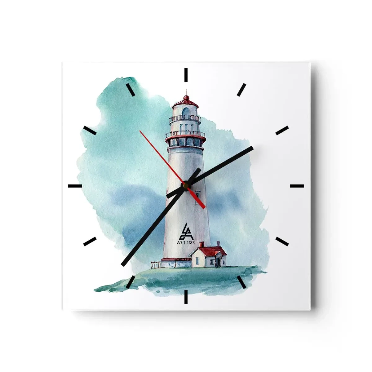 Wall clock - Clock on glass - Gentle Sister of Blue - 40x40 cm