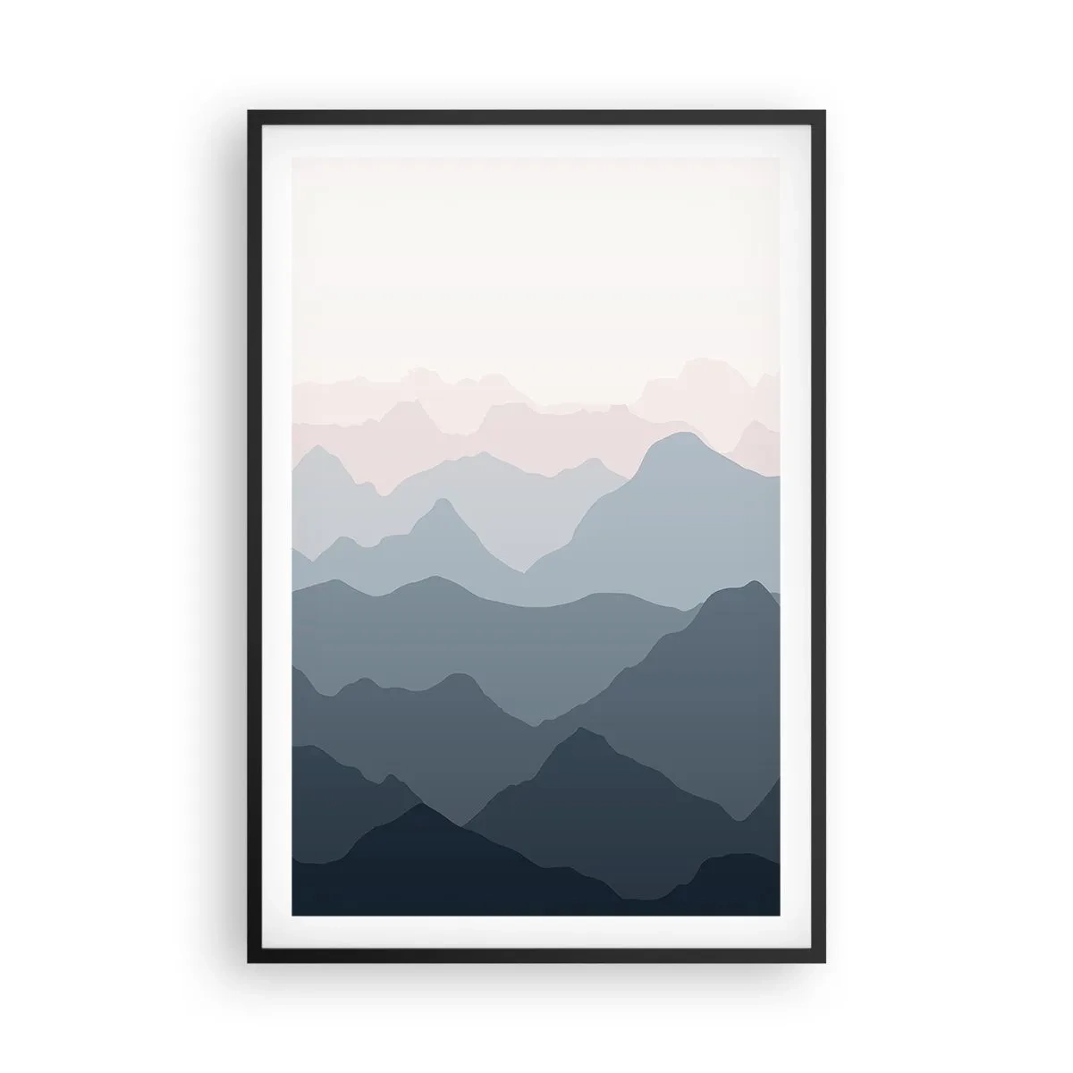 Poster in black frame - Mountain Waves - 61x91 cm