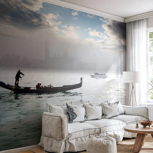 Self-Adhesive Photo Wallpaper Deluxe Sticker - Fairytale City from Water and Fog - Landscape, City, Venice - 400x280 cm