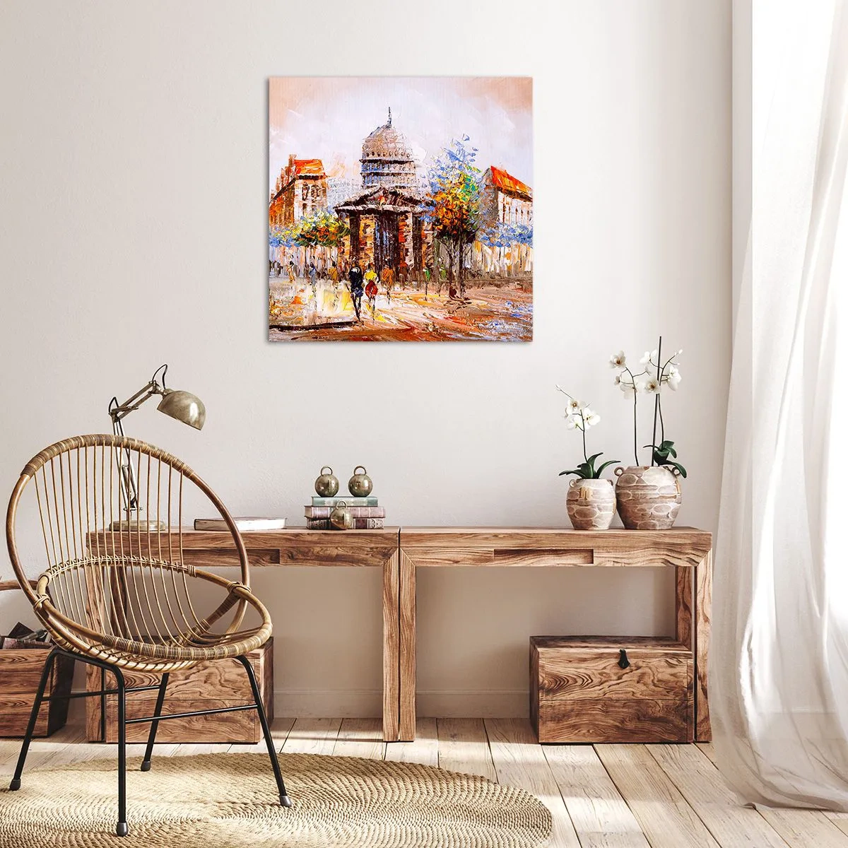 Canvas picture - Parisian Walk - 30x30 cm