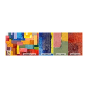 Photo Wallpaper Sample Premium Canvas - Each Different, All Colourful - Abstraction, Piece, Modern Pattern - 100x30 cm