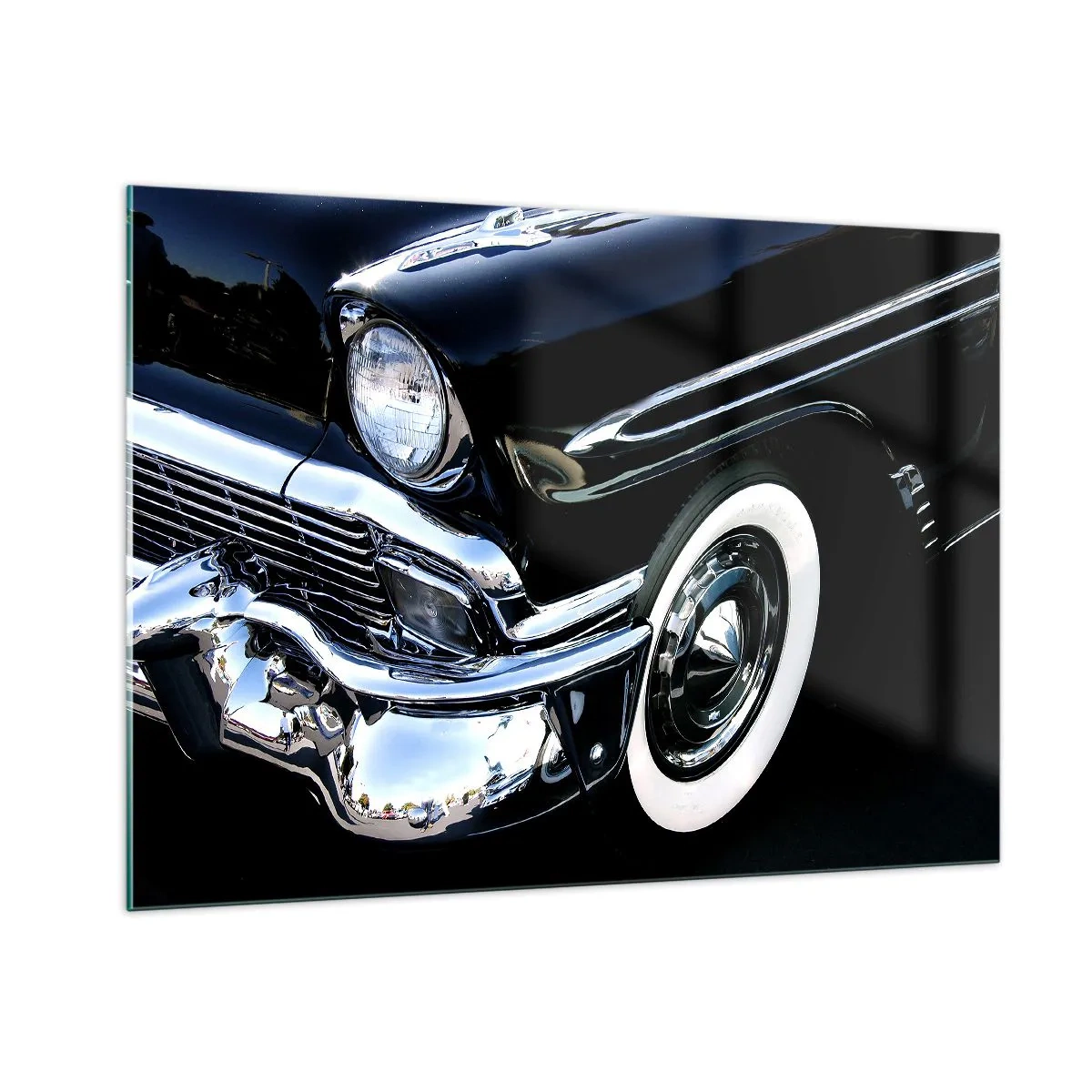 Glass picture - Classics in Silver, Black and White - 100x70 cm