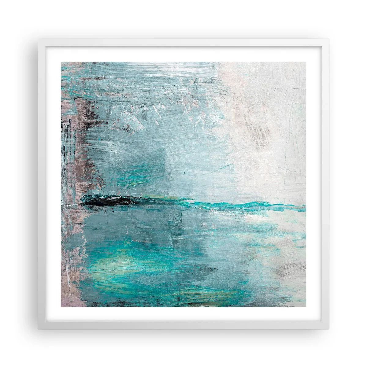 Poster in white frmae - Horizontally in Blue - 60x60 cm