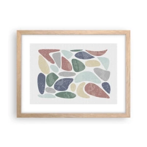 Poster in light oak frame - Mosaic of Powdered Colours - 40x30 cm