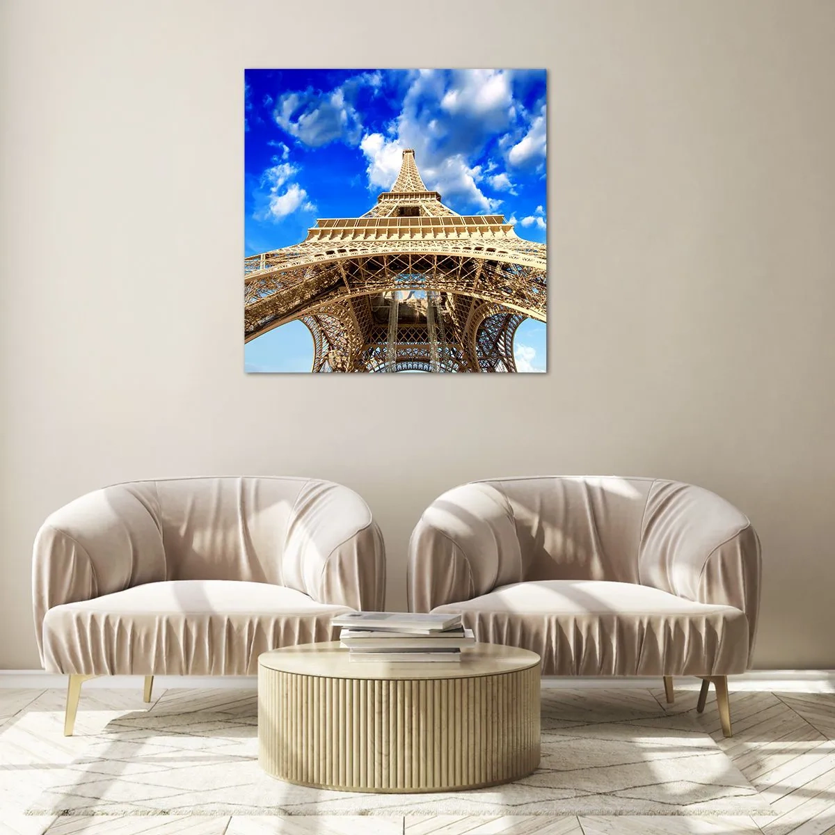 Glass picture - Reaching Sky and Clouds - 70x70 cm