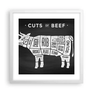 Poster in white frmae - Time for a Feast - 40x40 cm