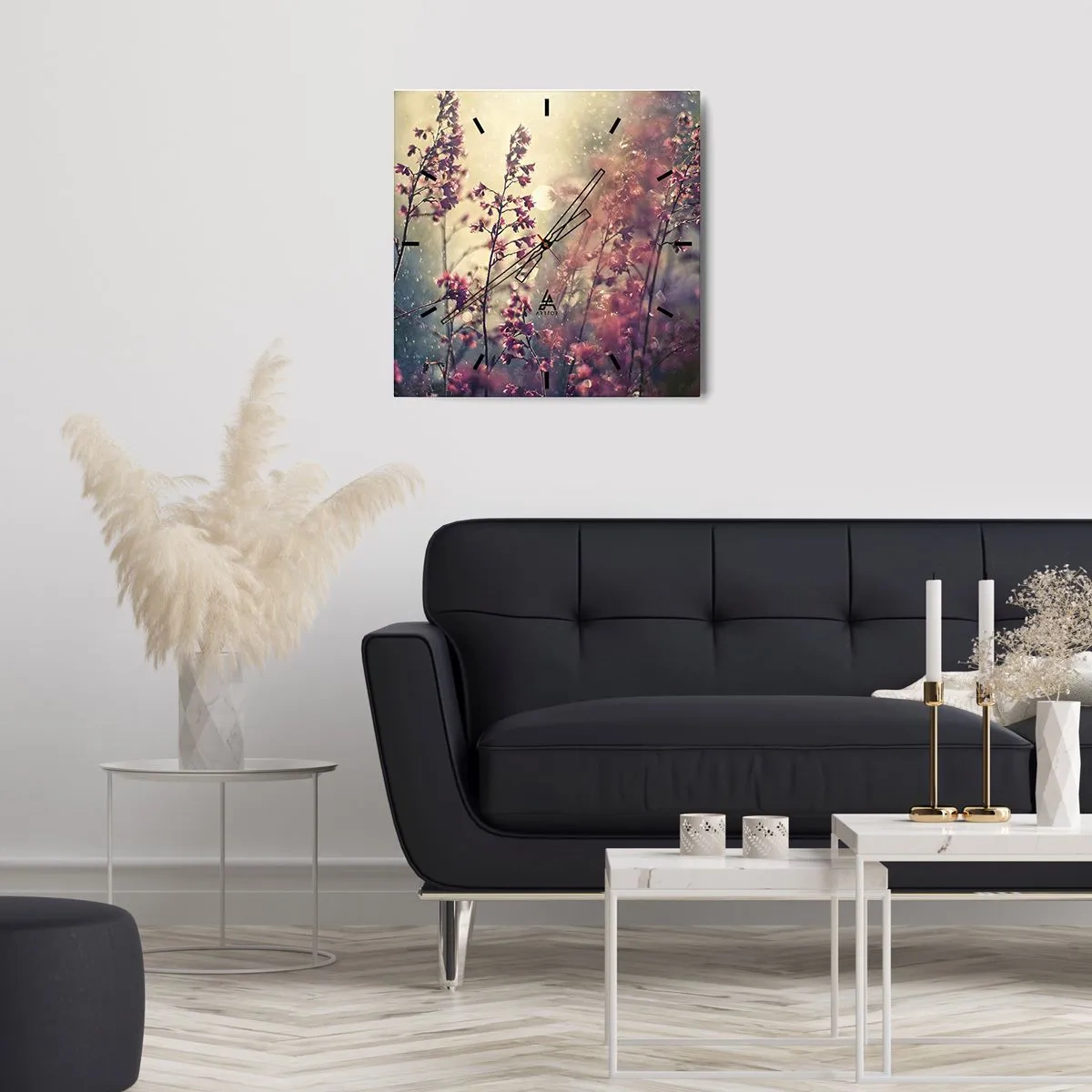 Wall clock - Clock on glass - Secret Garden - 40x40 cm