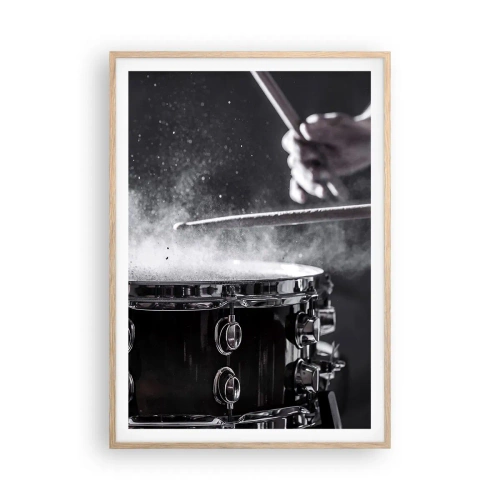 Poster in light oak frame - Pulse of Music - 70x100 cm