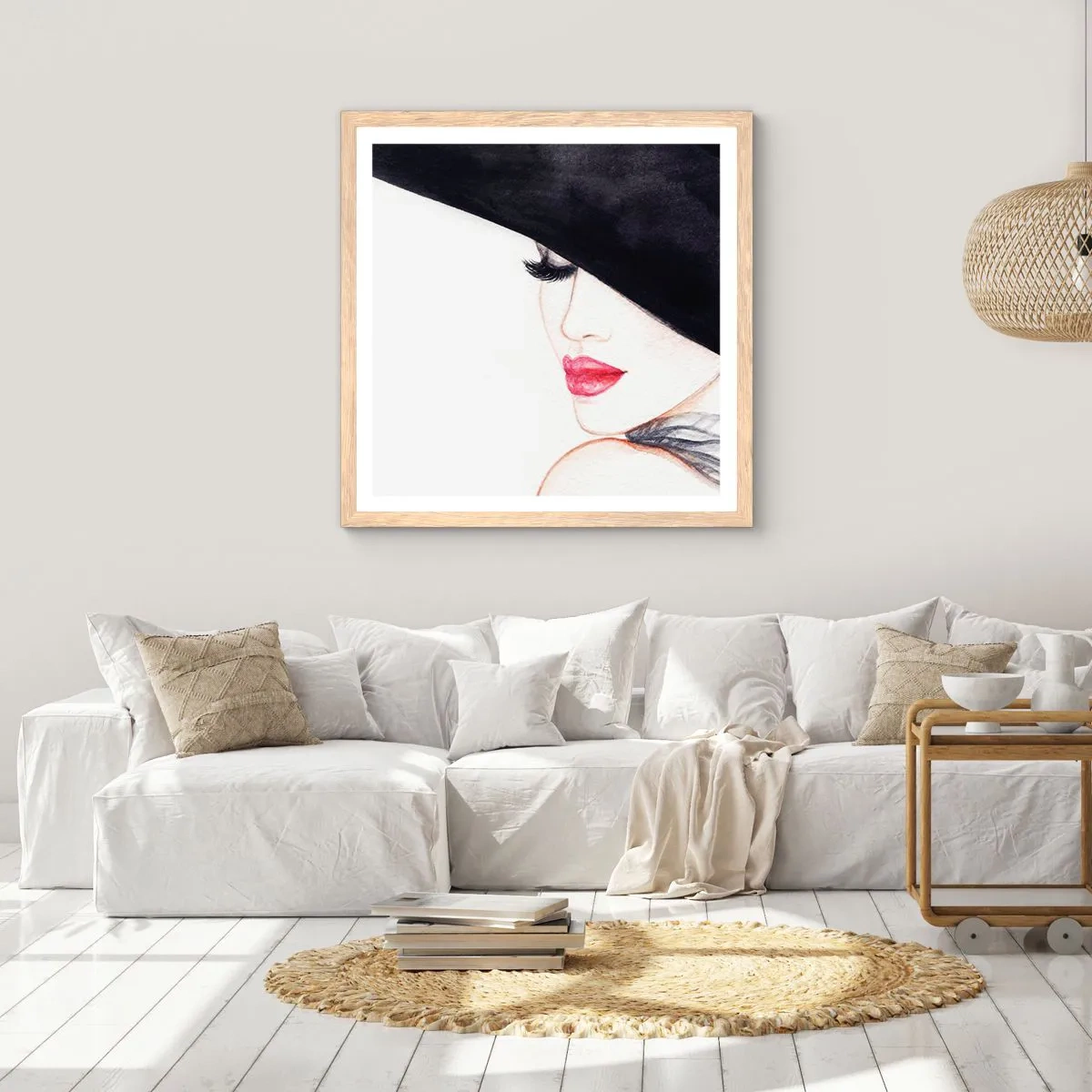 Poster in light oak frame - Elegance and Sensuality - 40x40 cm