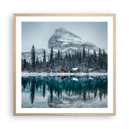 Poster in light oak frame - Canadian Retreat - 60x60 cm