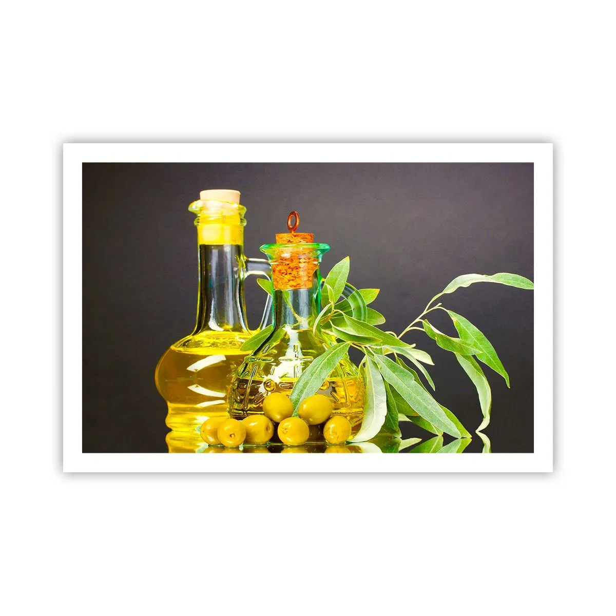 Poster - Still Life with Olives and Olive Oil - 91x61 cm