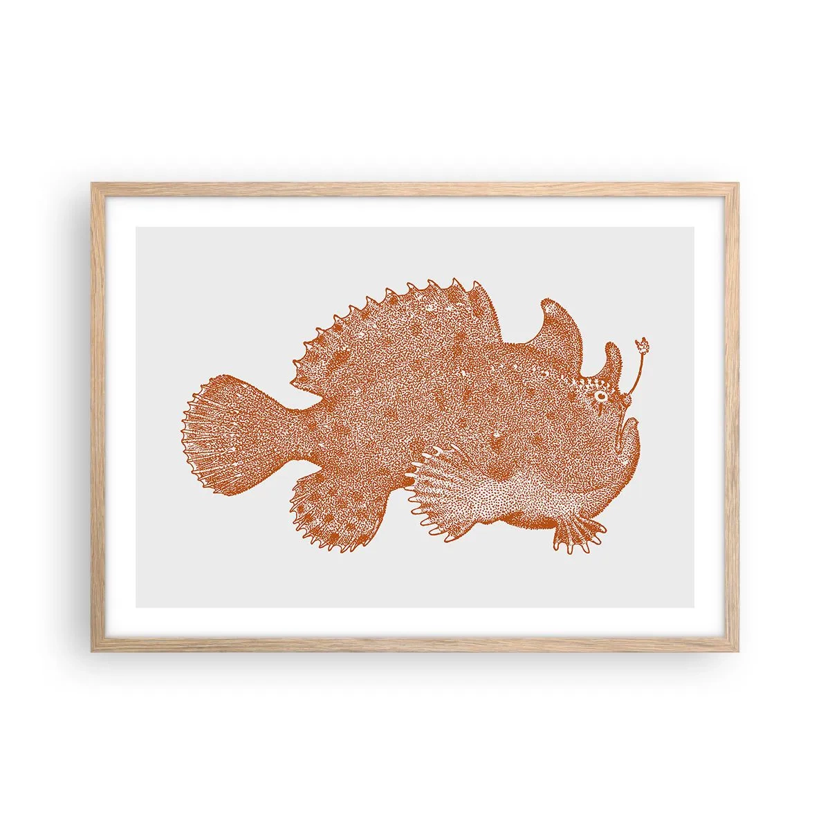 Poster in light oak frame - Fish after All - 70x50 cm