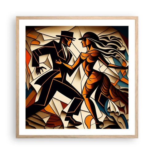 Poster in light oak frame - Dance of Passion - 60x60 cm