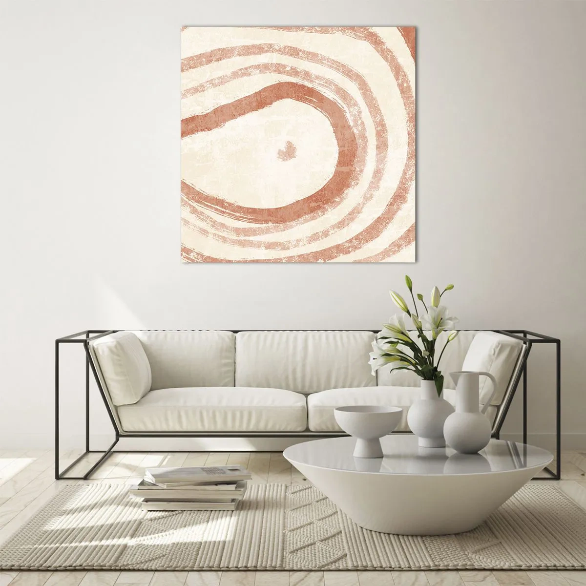 Glass picture - Coral Circles - Composition - 60x60 cm