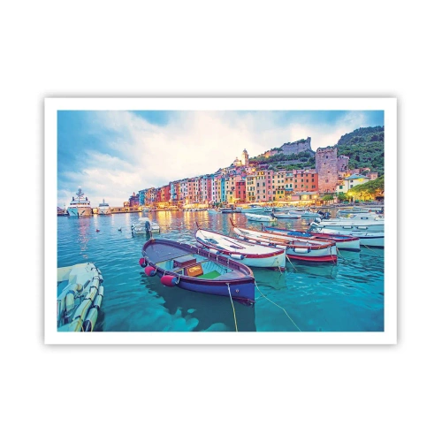Poster - Colourful Evening in a Port - 100x70 cm