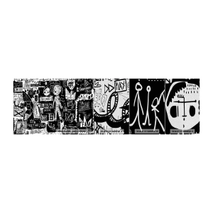 Photo Wallpaper Sample Premium Sand - Rights and Joys of Youth - Graffiti, Piece, Modern Pattern - 100x30 cm