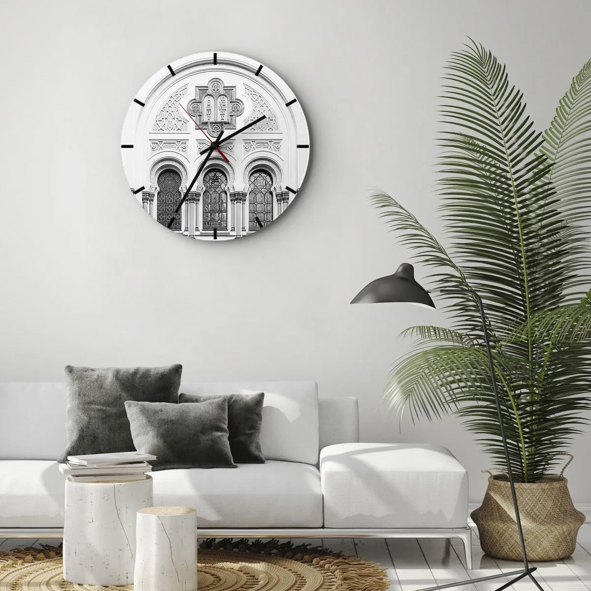 Wall clock - Clock on glass - At the Crossroads of Cultures - 30x30 cm