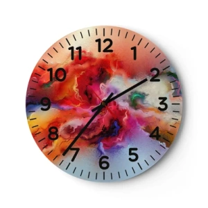 Wall clock - Clock on glass - How to Catch Dreams - Smoke - 30x30 cm