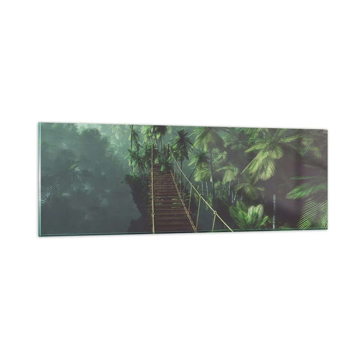 Glass picture - Hanging Bridge in the Green - 90x30 cm