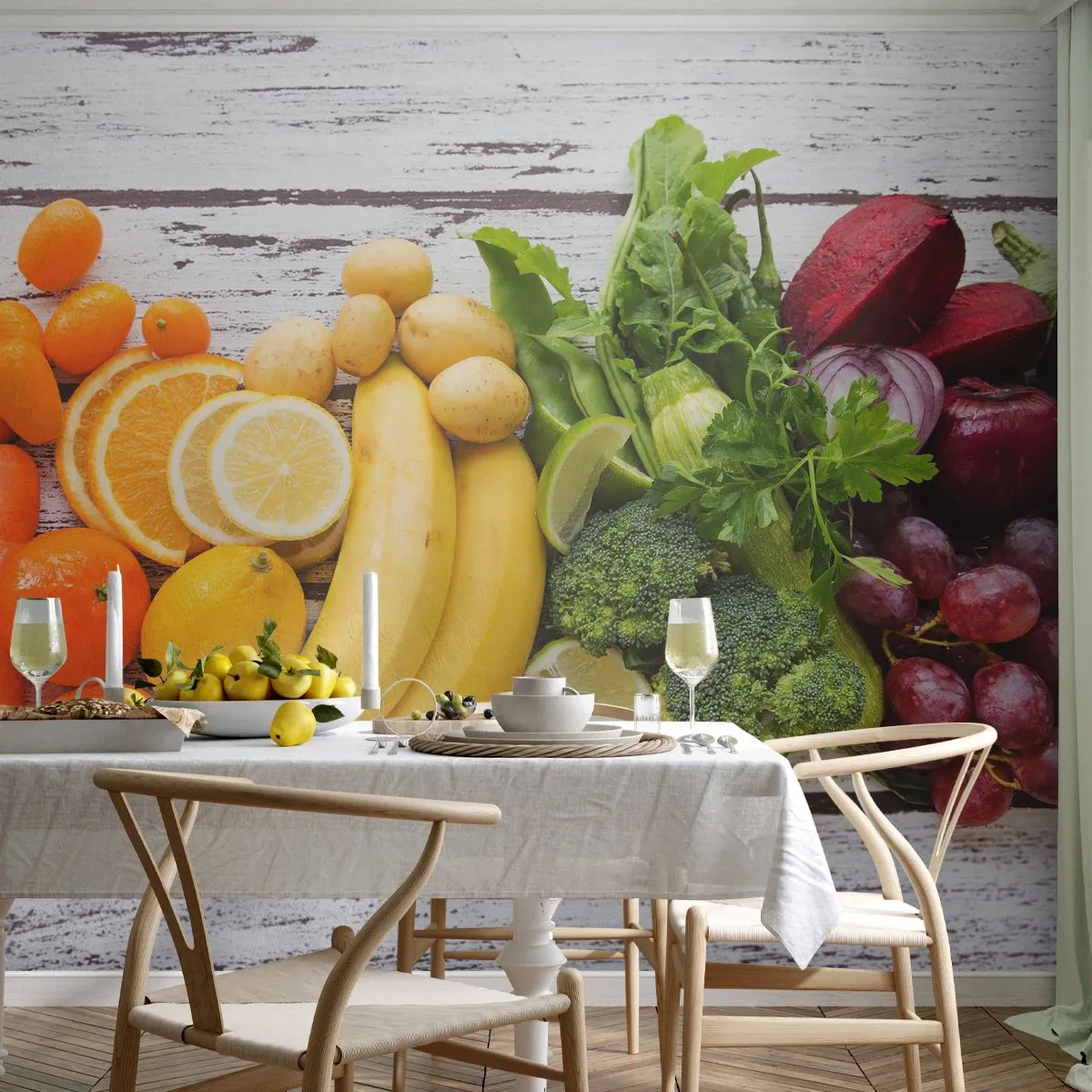 Self-Adhesive Photo Wallpaper Deluxe Sticker - Is that Not Enough? - Gastronomy, Fruit, Vegetables - 500x350 cm