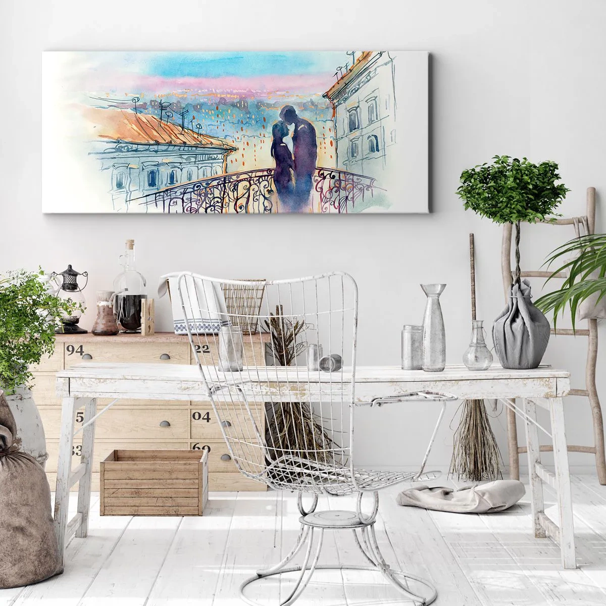 Canvas picture - Parisian Lovers - 140x50 cm