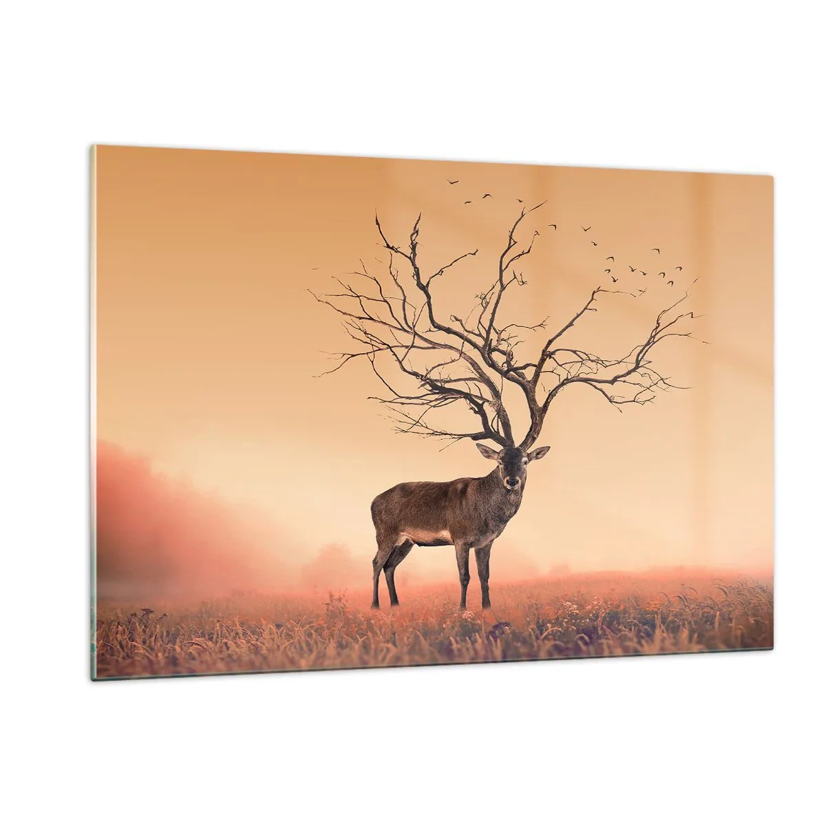 Glass picture - Antlered Deer Spirit of the Forest - 120x80 cm