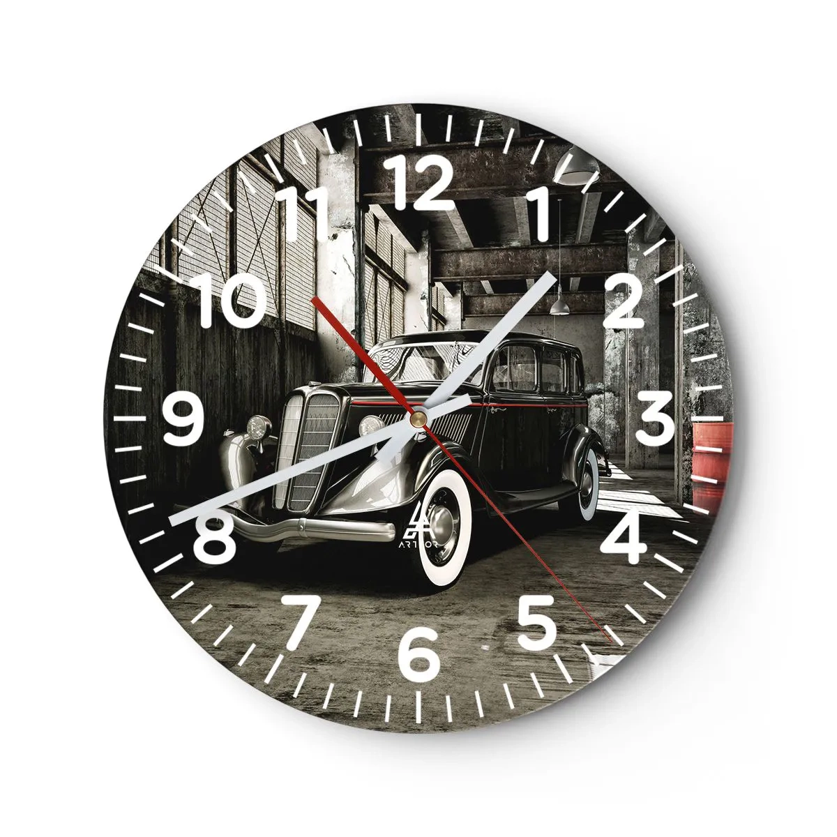 Wall clock - Clock on glass - Unfading Elegance of the 30-ies - 40x40 cm