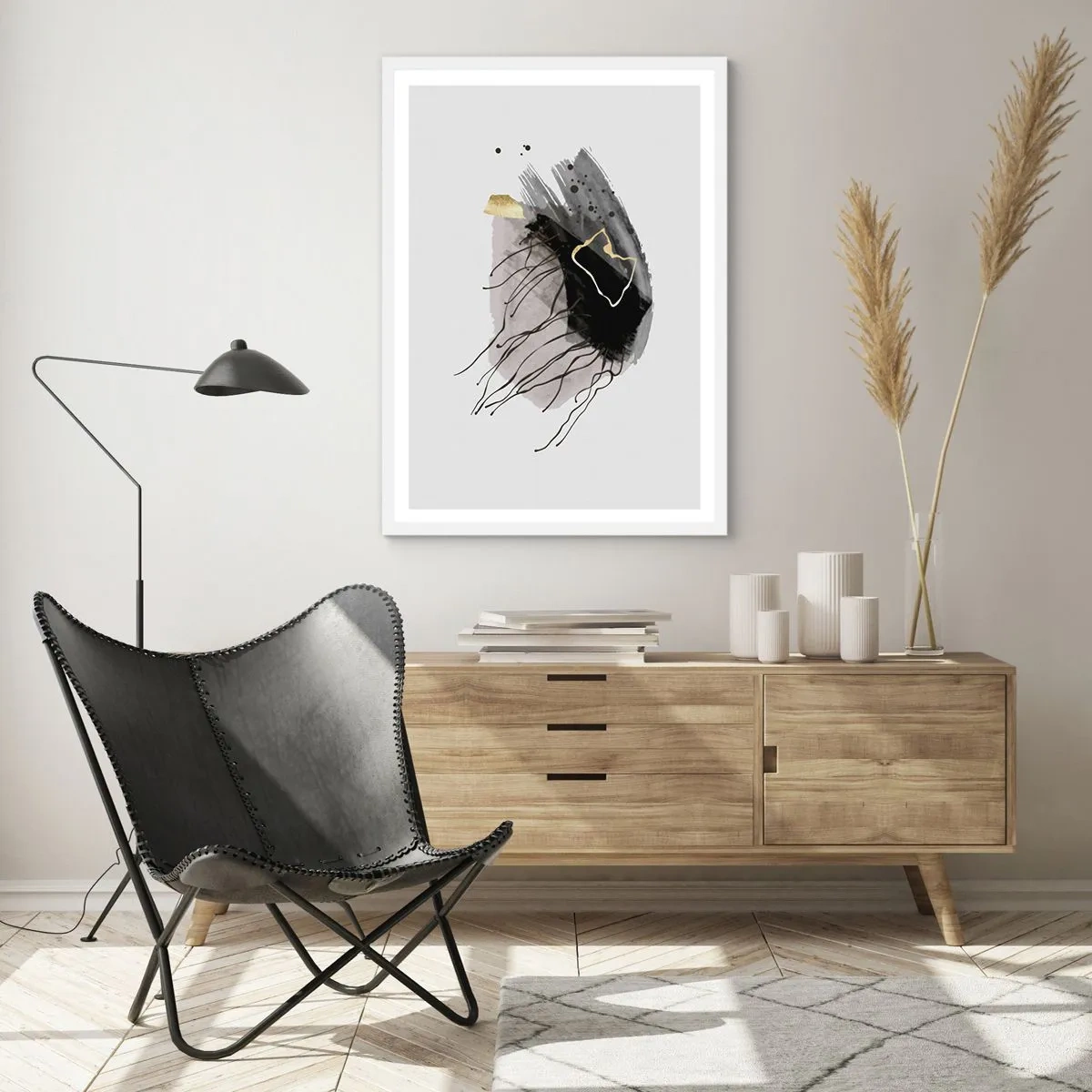 Poster in white frmae - In Black and Gold - 50x70 cm