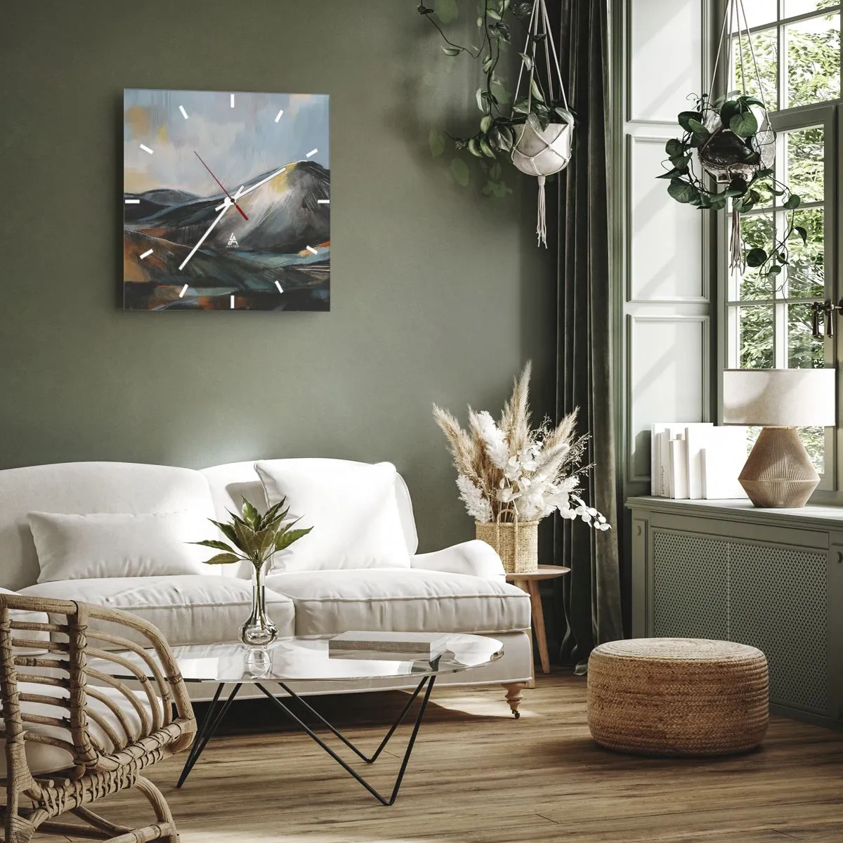 Wall clock - Clock on glass - Raw and Beautiful - 30x30 cm