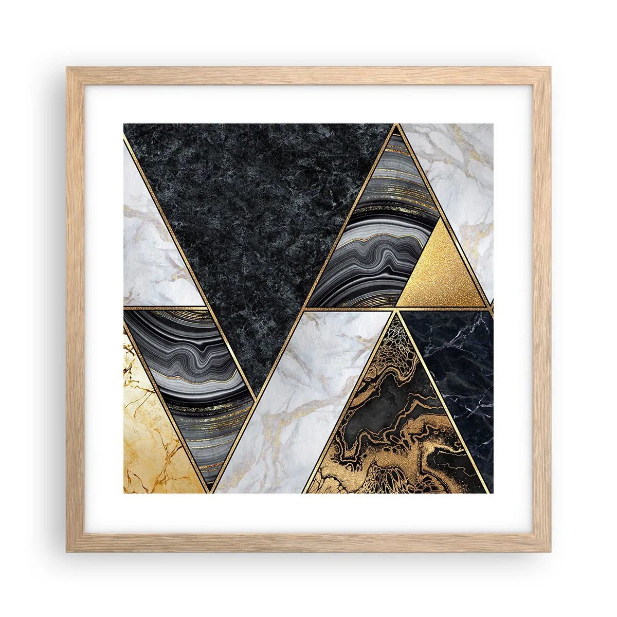 Poster in light oak frame - Stone on Stone - 40x40 cm