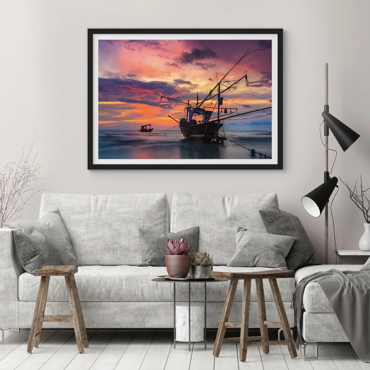 Poster in black frame - Exotic Evening - 50x40 cm