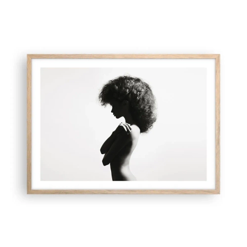 Poster in light oak frame - Like a Flower on a Thin Stem - 70x50 cm