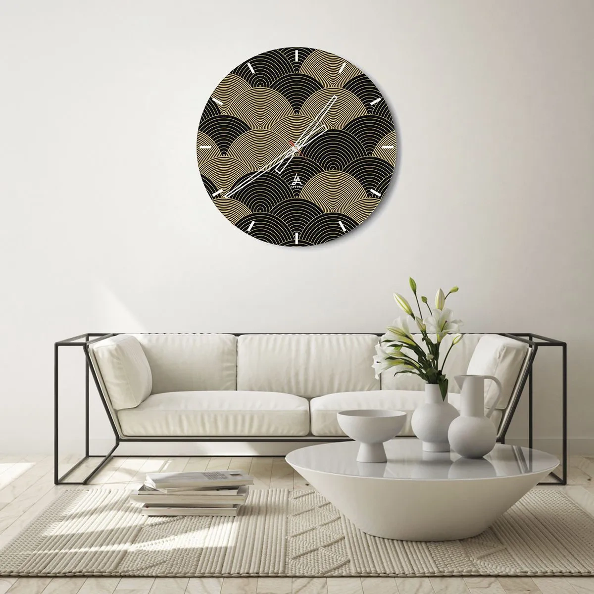 Wall clock - Clock on glass - Unity in Multitude - 30x30 cm