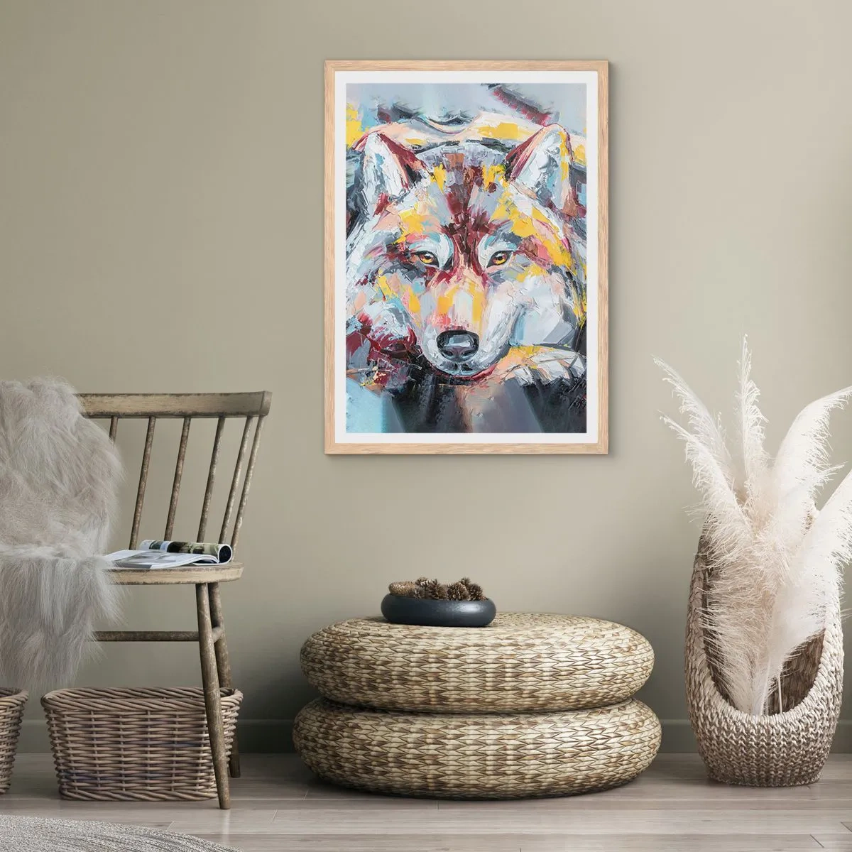 Poster in light oak frame - Wolf Eyes - 61x91 cm