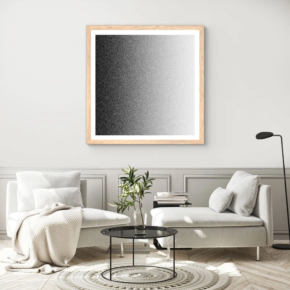 Poster in light oak frame - Towards Light - 30x30 cm