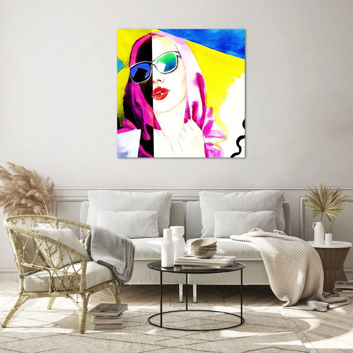 Glass picture - I Am not White I Am not Black - 30x30 cm